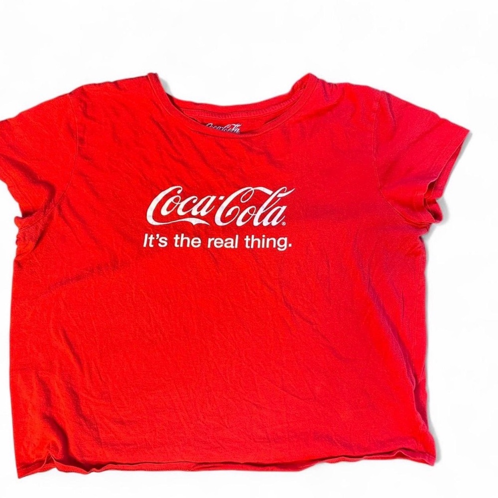 Vintage Coca Cola Red and White Short Sleeve Logo T Shirt size XL